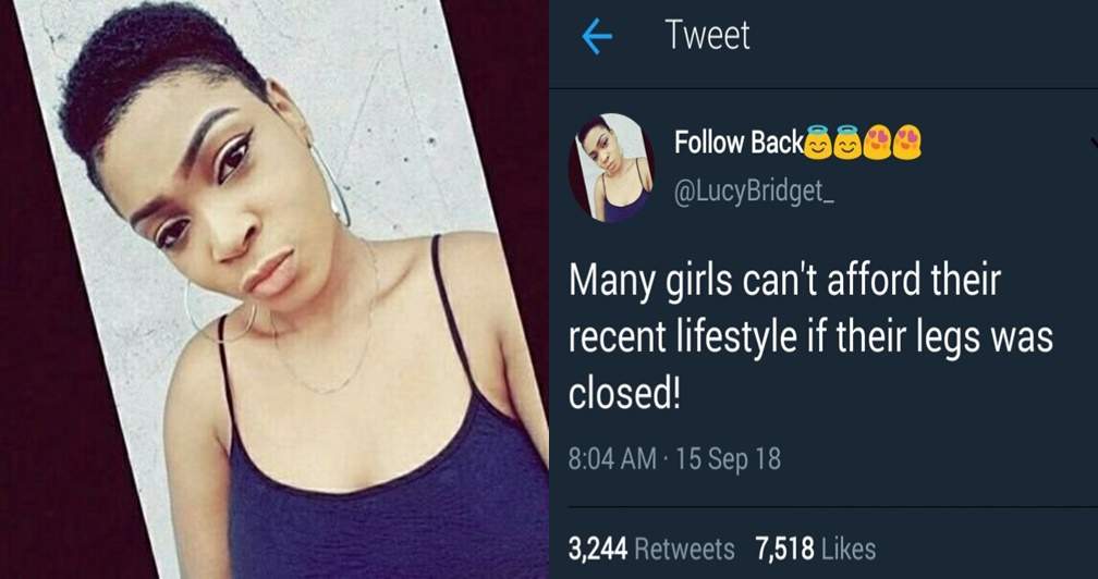 "Many girls can't afford their recent lifestyle if their legs were closed!" - Nigerian Lady says