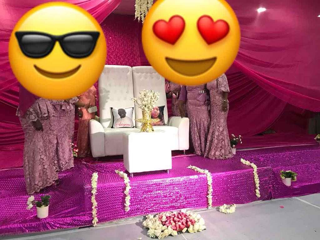 Nigerian couple absent at their wedding wed are represented by pillows(photos)