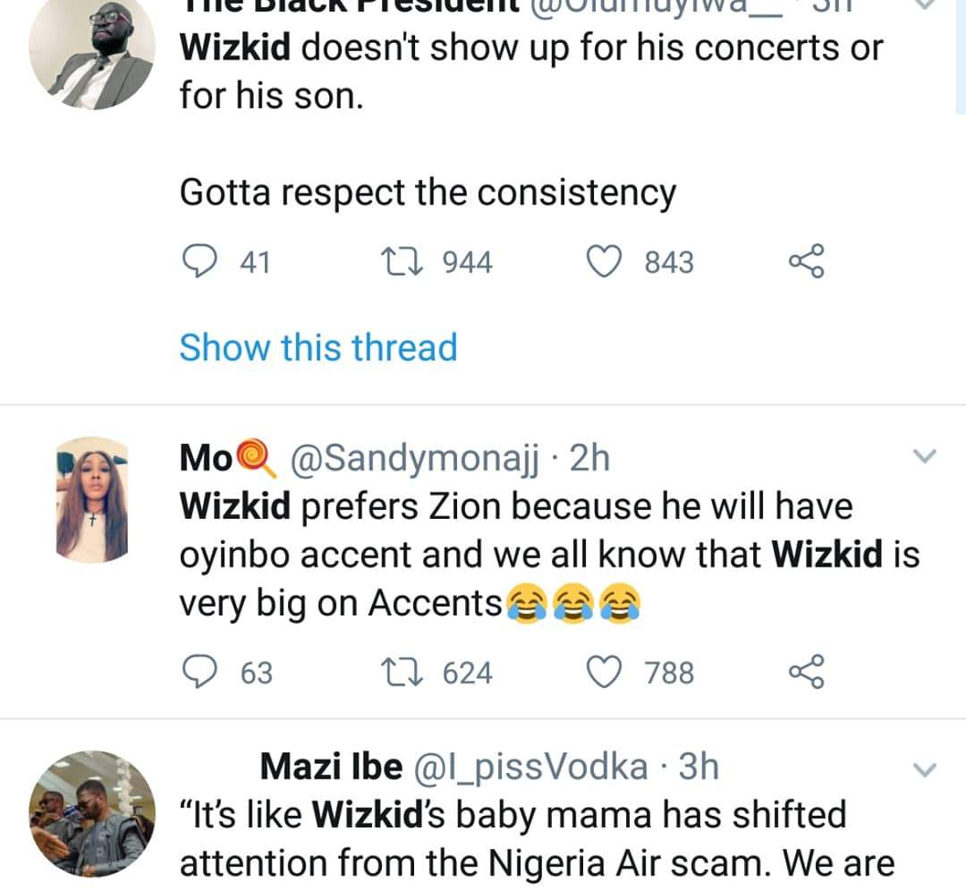 Nigerians slam Wizkid after his first babymama shares heartbreaking chats