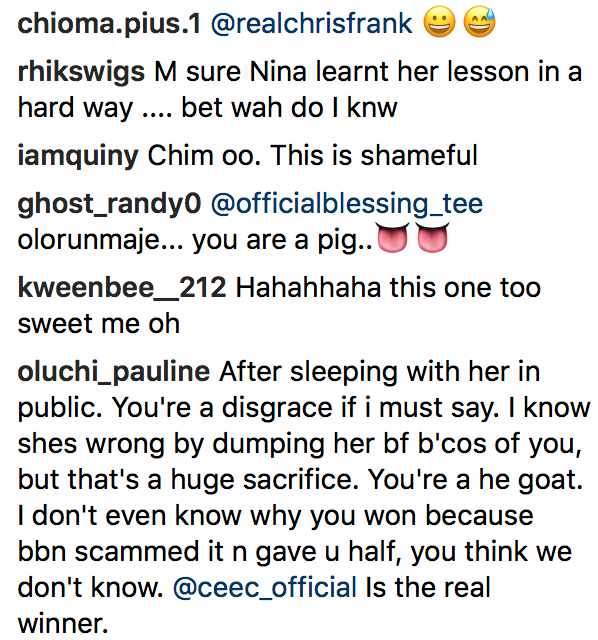 'Nina And I Are Not Dating, We Are Not In Love!' - Miracle begs fan to stop attacking Nina