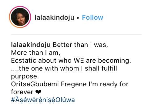 Nollywood actress Kemi Lala Akindoju set to walk down the aisle today with celebrity chef Fregz