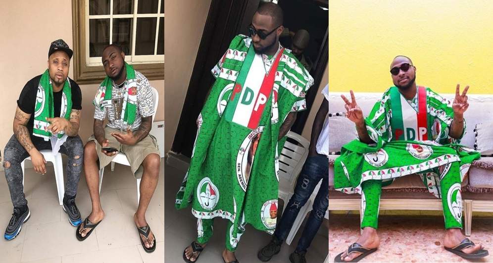 Davido rocks PDP customized Agbada for Osun campaign (Photos)