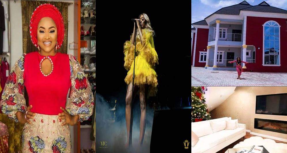 Here are Nigerian female celebrities with beautiful mansions you didn't know