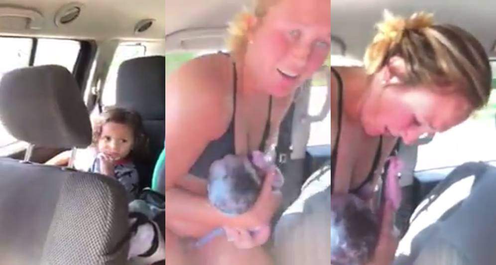 Man captures the incredible moment his wife gave birth in their car (Video)