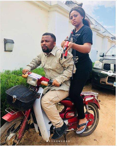 Teen actress Regina Daniels slays in Arab dress, pictured with a gun (Photos)