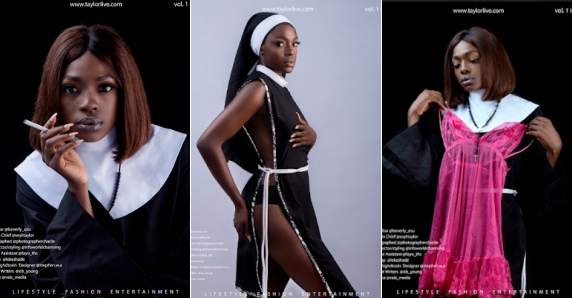 Beverly Osu Covers Latest Edition Of Taylor Live Magazine In Racy And Controversial Nun Habits (Photos)