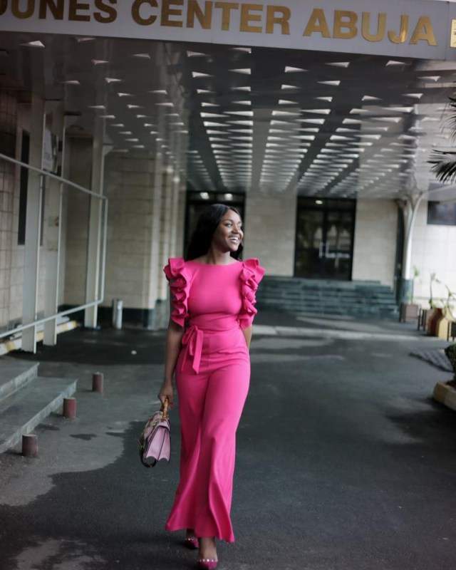 Davido's Girlfriend, Chioma Dazzles In Pink Jumpsuit