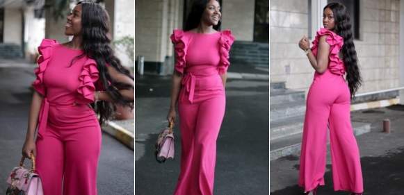 Davido's Girlfriend, Chioma Dazzles In Pink Jumpsuit