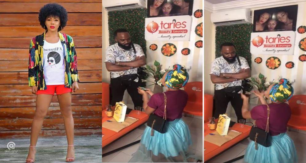 Ifu Ennada kneels to apologize to Noble Igwe, days after kicking him out of SBA (Video)