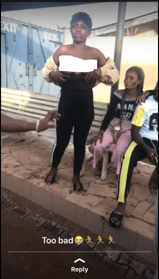 Nigerian lady takes weed, exposes her 'B00bs' to get an iPhone X gift (Photos)