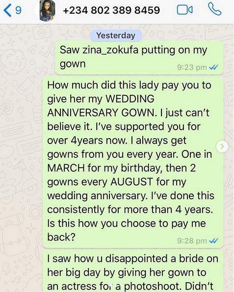 Lady heartbroken after tailor allegedly gave out her wedding anniversary dress for a photoshoot