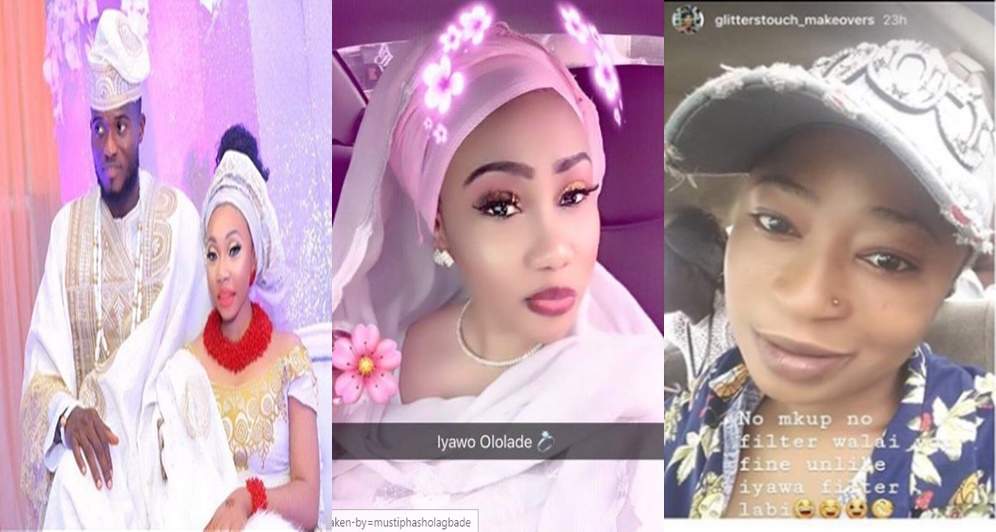 Actor Mustapha Sholagbade's babymama shades his wife, says she relies on filters to look beautiful