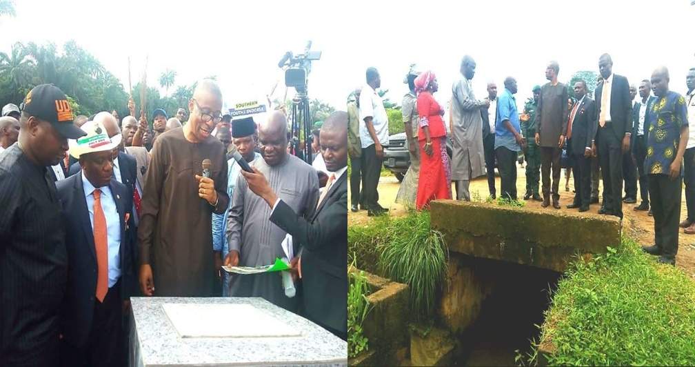 Nigeria Minister of Industry, Trade and Investment, Okechukwu Enelamah dragged on Twitter after commissioning gutter (Photos)