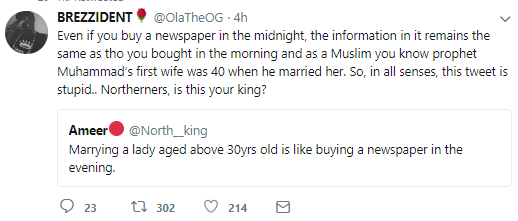 Man gets interesting replies after advising men against marrying women above 30