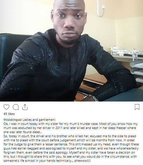 Young man narrates his encounter with his mum's murderers in court