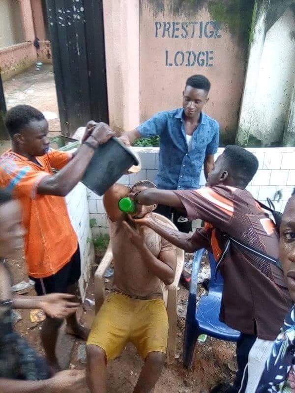 Final Year Students Drink Muddy Water To Celebrate Graduation (Photos)