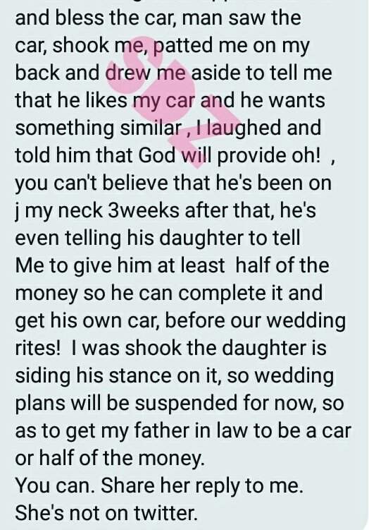 Nigerian Man Demands Car From Son-in-law Ahead Of Wedding, Fiancée Supports
