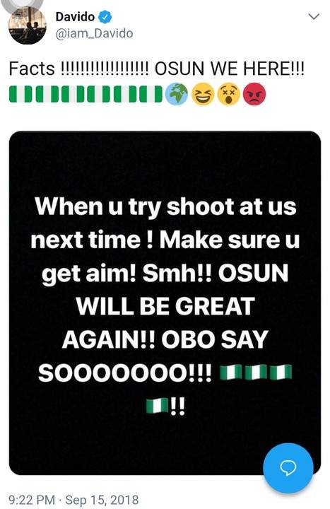 Davido reportedly escapes gun shot attack during rally in Osun state