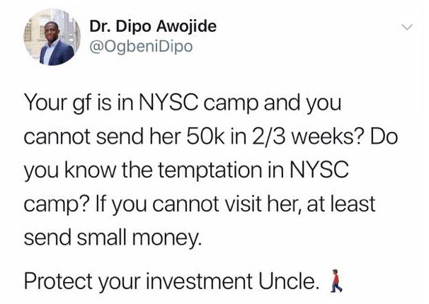 'If you earn N65,000 monthly, give your girlfriend N50,000 while you manage the rest' - Nigerian Guy