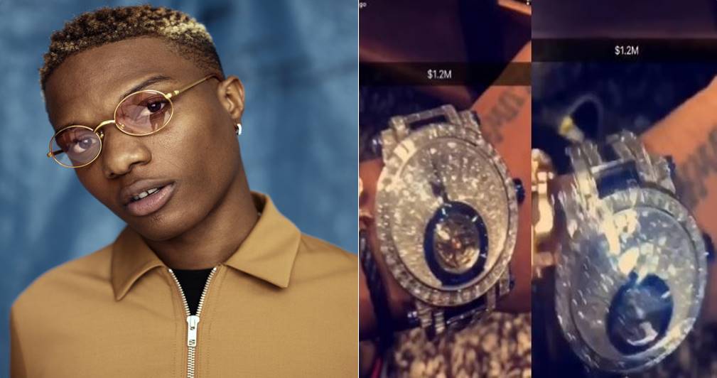Wizkid Shows off his $1.2m Diamond Encrusted Wristwatch (Video)