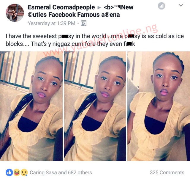 'I have the sweetest p**sy in the world, it is as cold as ice' - 22 year old Nigerian Lady says