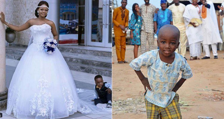 Little Boy who Photobombed Wedding Photoshoot Lands Mega Modelling Deal with Olajumoke. (See photos)