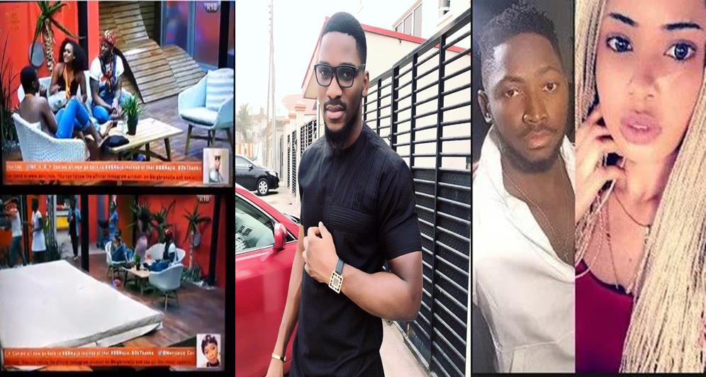 #BBNaija: watch the moment Tobi caught Miracle and Nina smashing (Video)