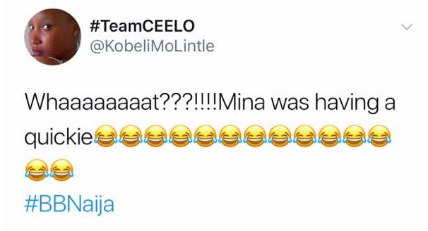 #BBNaija: Miracle and Nina caught having sex again and Tobi saw them