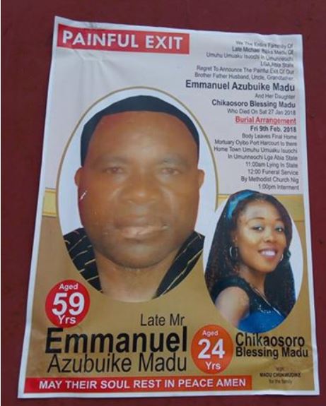 Heartbreaking! Burial Photo Of Father And Daughter Electrocuted To Death In Port Harcourt.