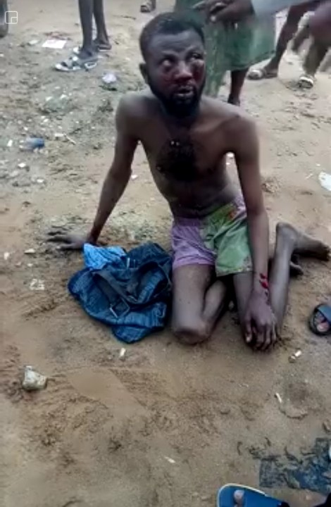 Yahoo Boy Caught Cleaning Someone's Urine With Handkerchief In Delta, Beaten