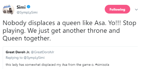 'Stop Playing, Nobody Displaces A Queen Like Asa' - Simi Tells Twitter User