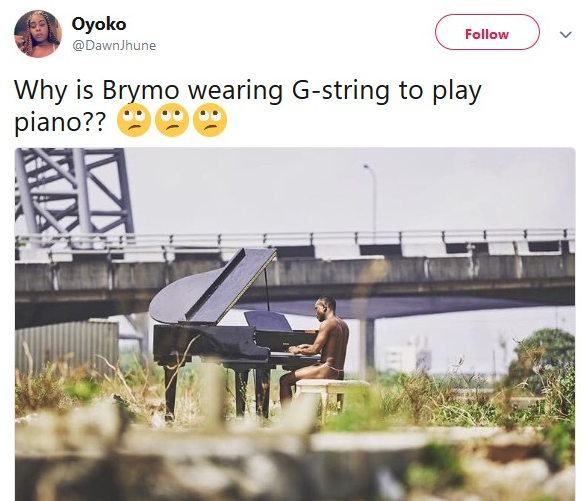 Singer Brymo Shares A Picture Of Himself Playing The Piano Naked, Nigerians React