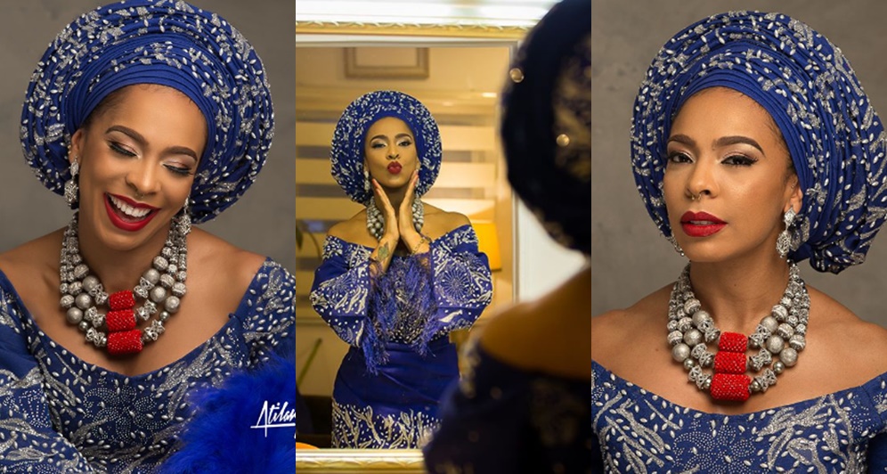 Tboss Is All Shades Of Stunning In Aso-Oke Attire (Photos)