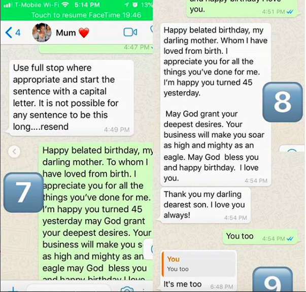 Funny Conversation Between A Mother And Her Son On Her Birthday