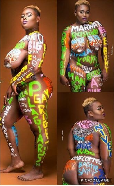 Ghanaian lady poses completely nude to celebrate her country's Independence (Photos)