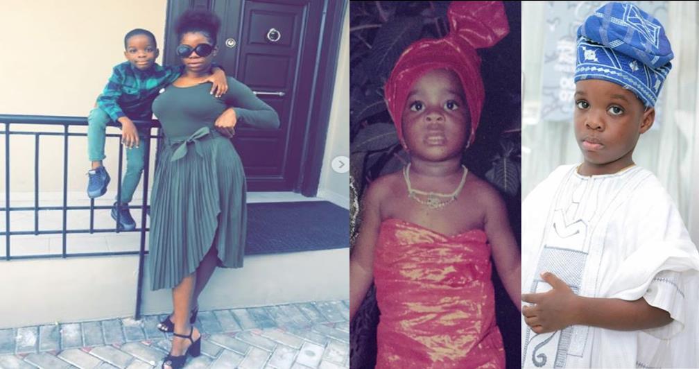Wizkid's first baby mama shares side by side photos of herself and son