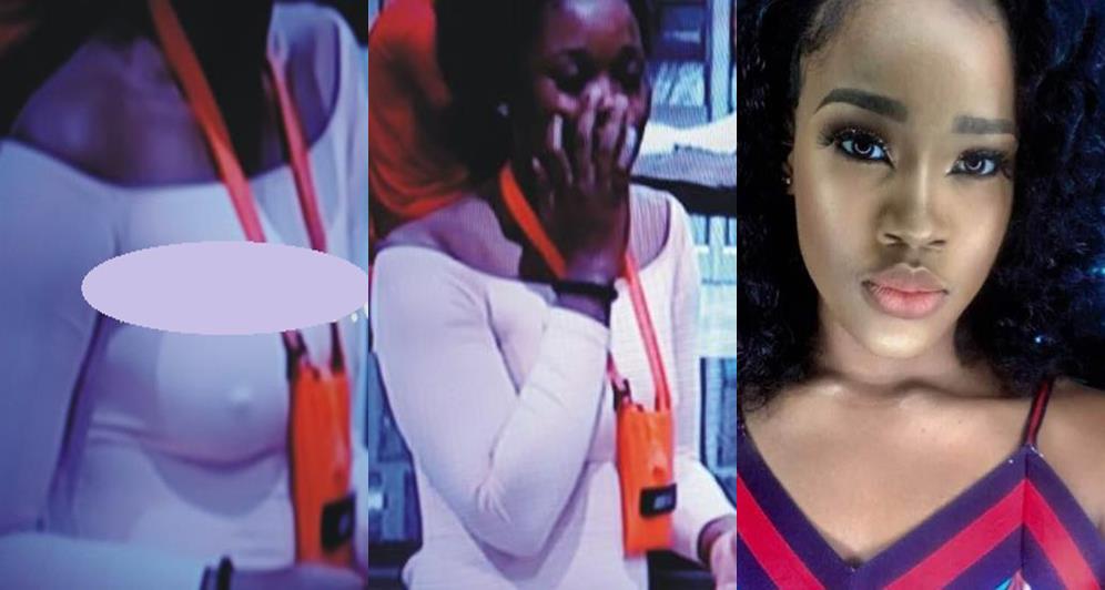 #BBNaija: Cee-C Attempts Covering Her Erect Nipples (Photos)