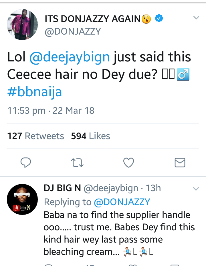 #BBNaija 2018: 'This Cee-C Hair No Dey Due?' - Don Jazzy Says
