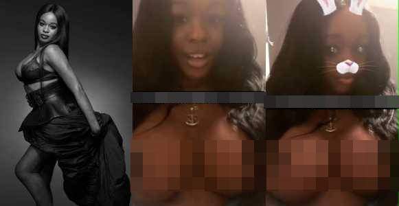Azealia Banks' shows off her new giant Br£ast implants (Video)