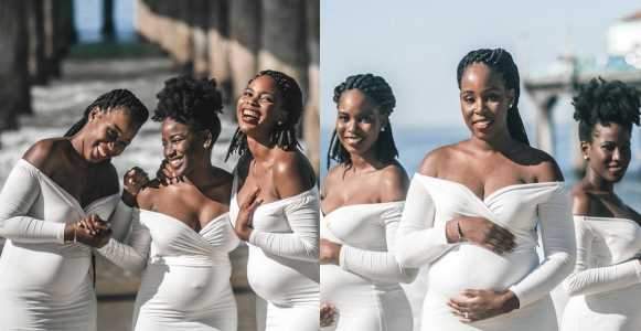 Checkout these beautiful maternity photos of 3 pregnant sisters