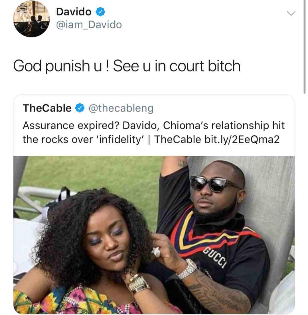 Davido reacts to news of his break up with Chioma amidst pregnancy drama