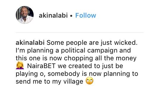 NairaBet Boss, Akin Alabi blames 'PDP & ADC' after Man won N24m With N1,500