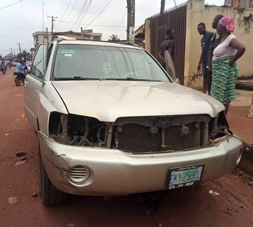 Nigerian Man Cries Out After Burglars Strip His Car Naked (Photos)