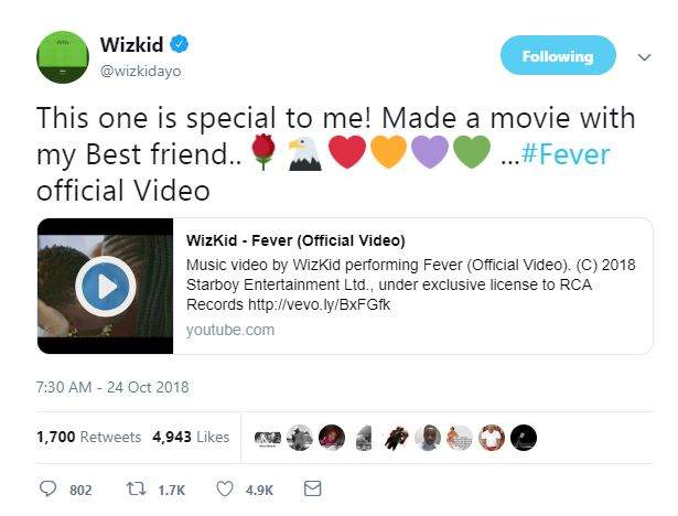 Fever Video: Wizkid Finally Reacts To Rumours Of Dating Tiwa Savage