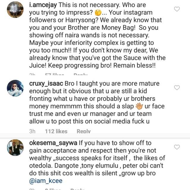 Kcee Blasted On Instagram For Flaunting Millions Of Money