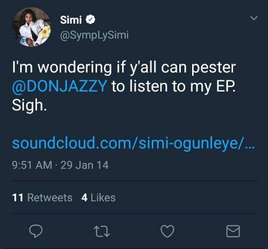 Simi reflects on how she used to pester Don Jazzy to listen to her mixtape