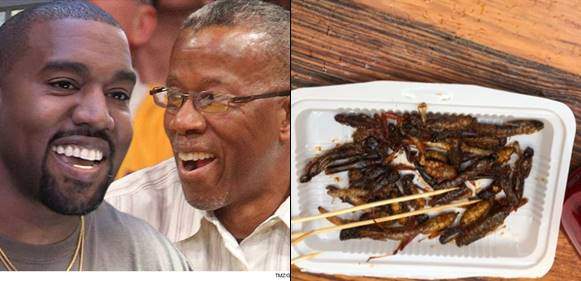 Kanye West Celebrates Father's Victory Over Cancer By Eating Bugs