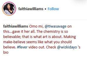 Fathia Balogun reacts to Wizkid and Tiwa's romance in 'Fever' video