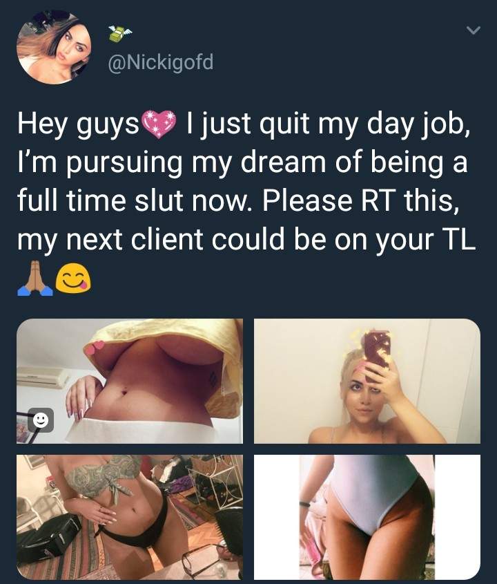 Lady quits her job to pursue her dream of being a full time slut