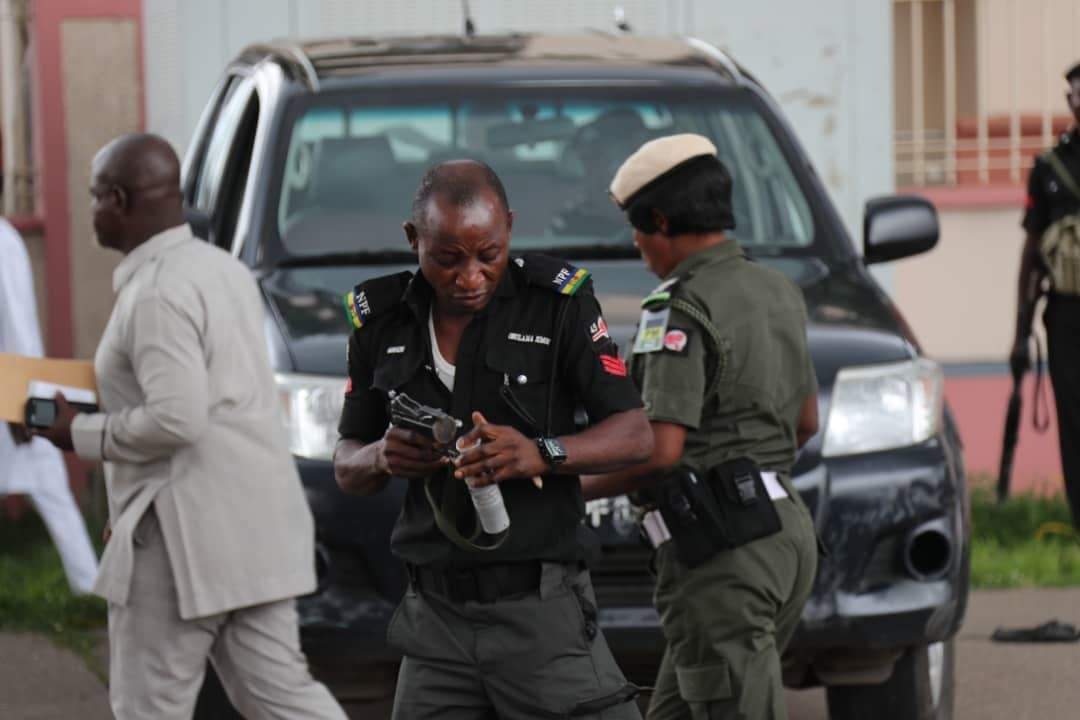 Photos From Dino Melaye's Furious Clash With Police At Abuja Protest